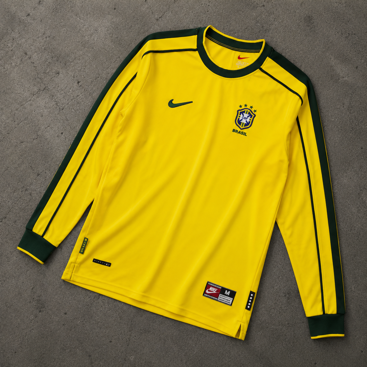 BRASIL 1998 HOME LONGSLEEVE RETRO JERSEY
