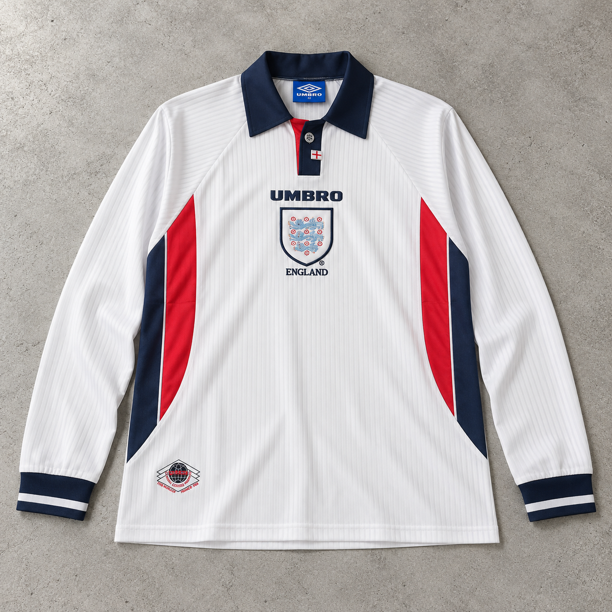 ENGLAND 1998 HOME LONGSLEEVE RETRO JERSEY