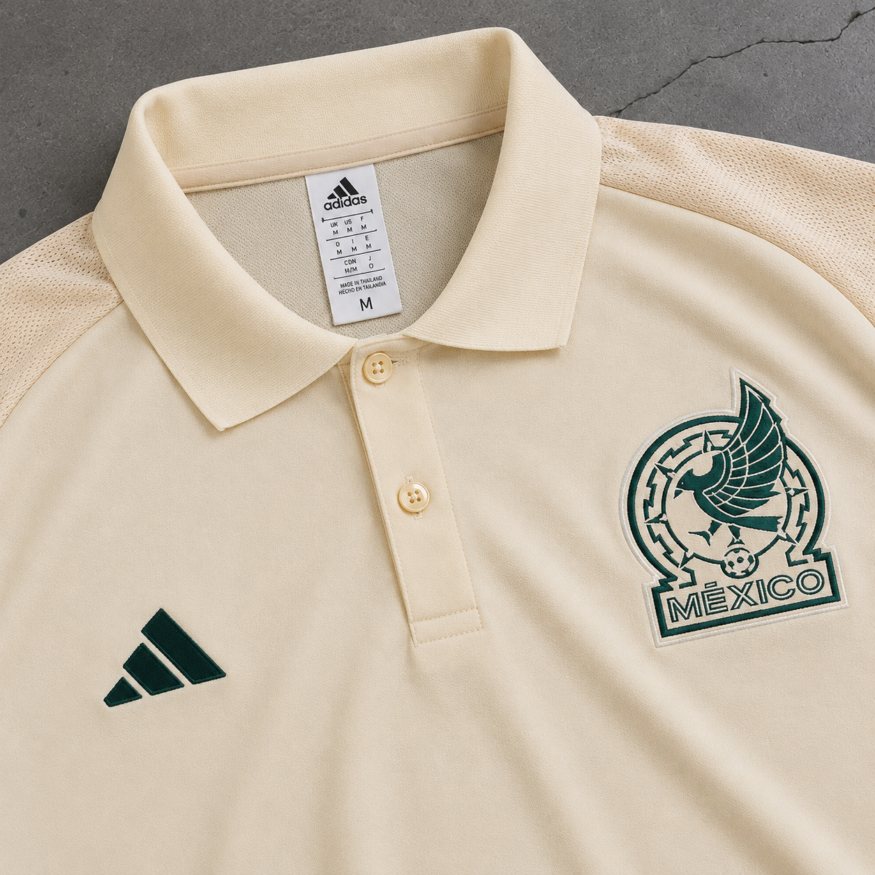 MEXICO BEIGE HERITAGE POLO SHIRT JERSEY