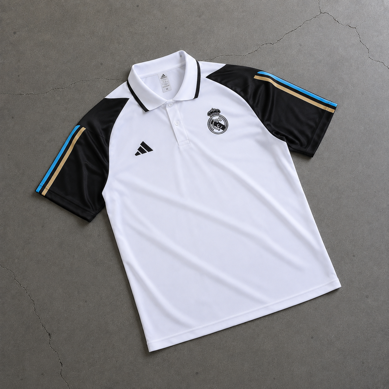 REAL MADRID COLOURED HERITAGE POLO SHIRT JERSEY