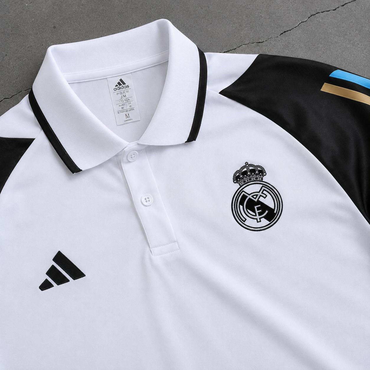 REAL MADRID COLOURED HERITAGE POLO SHIRT JERSEY