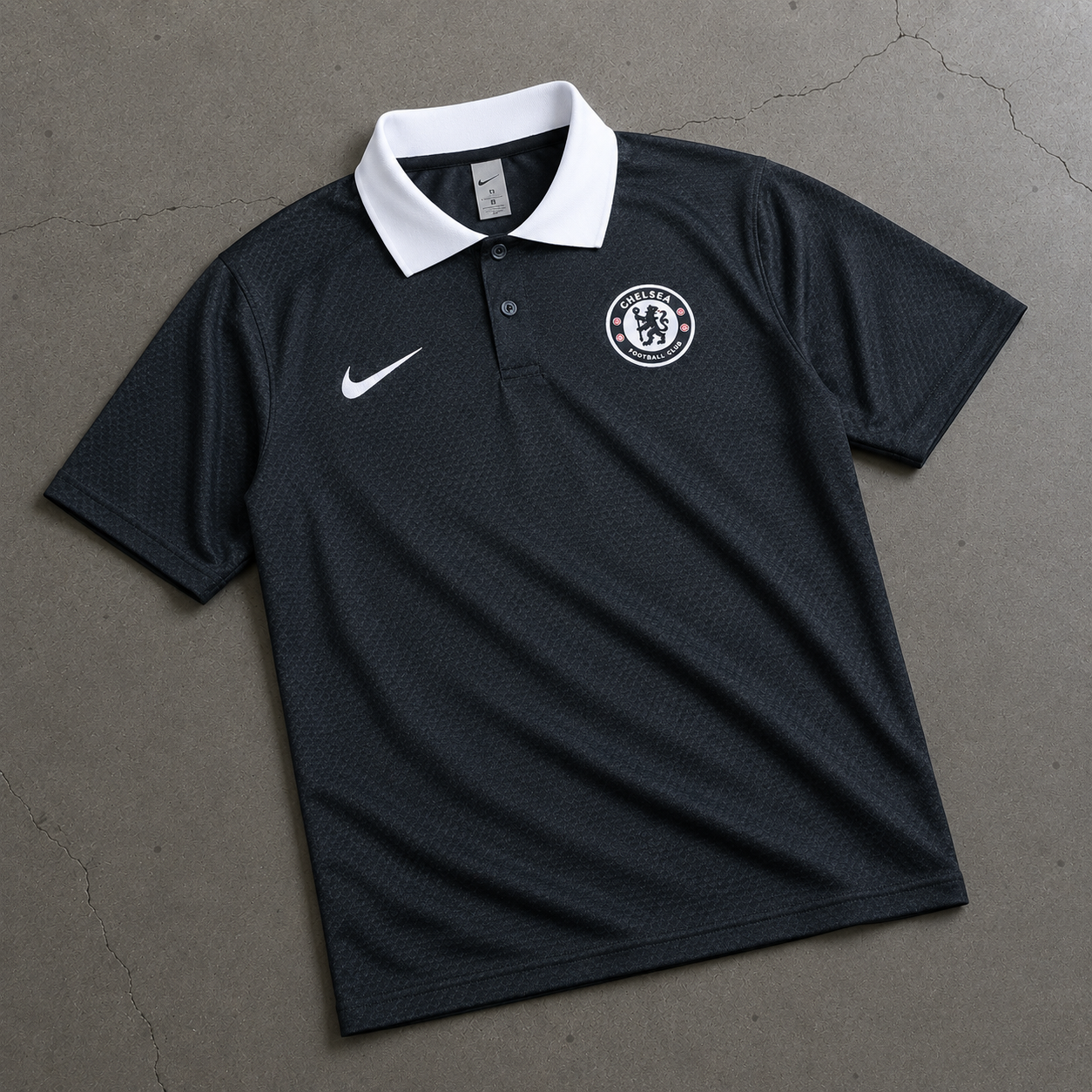 CHELSEA DARK BLACK HERITAGE POLO SHIRT JERSEY