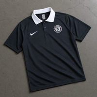 CHELSEA DARK BLACK HERITAGE POLO SHIRT JERSEY