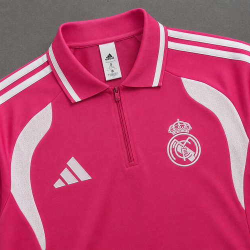 REAL MADRID PINK HERITAGE POLO SHIRT JERSEY