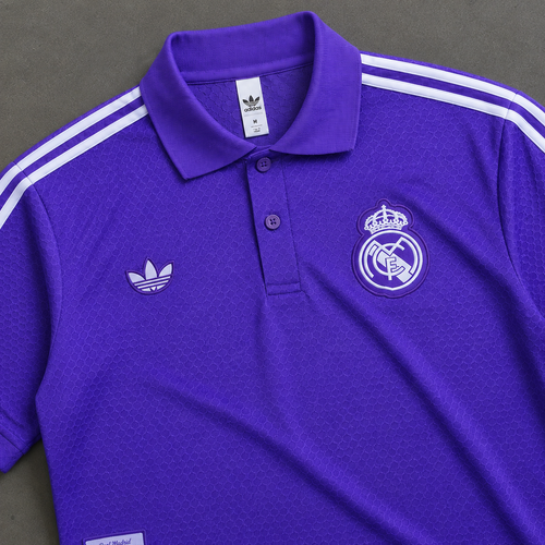 REAL MADRID LILA HERITAGE POLO SHIRT JERSEY