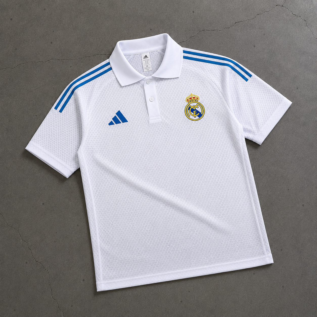 REAL MADRID LIGHT BLUE HERITAGE POLO SHIRT JERSEY