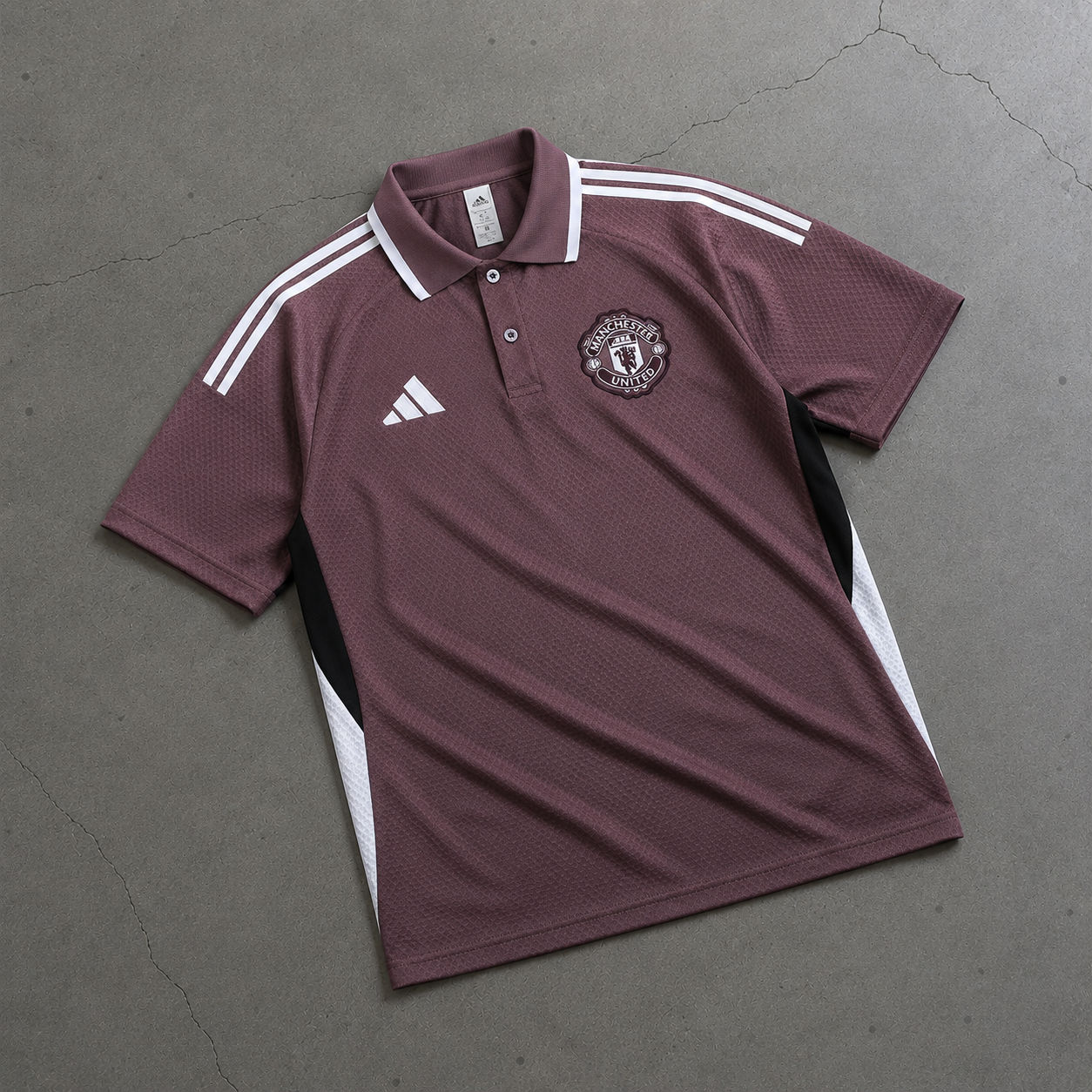MANCHESTER UNITED BURGUNDY HERITAGE POLO SHIRT JERSEY