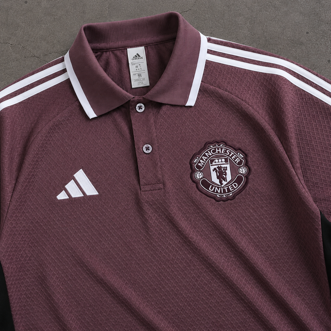 MANCHESTER UNITED BURGUNDY HERITAGE POLO SHIRT JERSEY