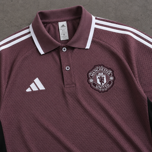 MANCHESTER UNITED BURGUNDY HERITAGE POLO SHIRT JERSEY