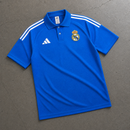 REAL MADRID AZURE BLUE HERITAGE POLO SHIRT JERSEY