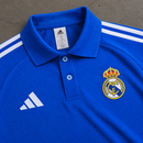 REAL MADRID AZURE BLUE HERITAGE POLO SHIRT JERSEY