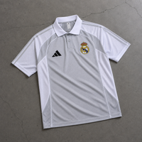 REAL MADRID HEATHER GREY HERITAGE POLO SHIRT JERSEY