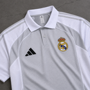 REAL MADRID HEATHER GREY HERITAGE POLO SHIRT JERSEY