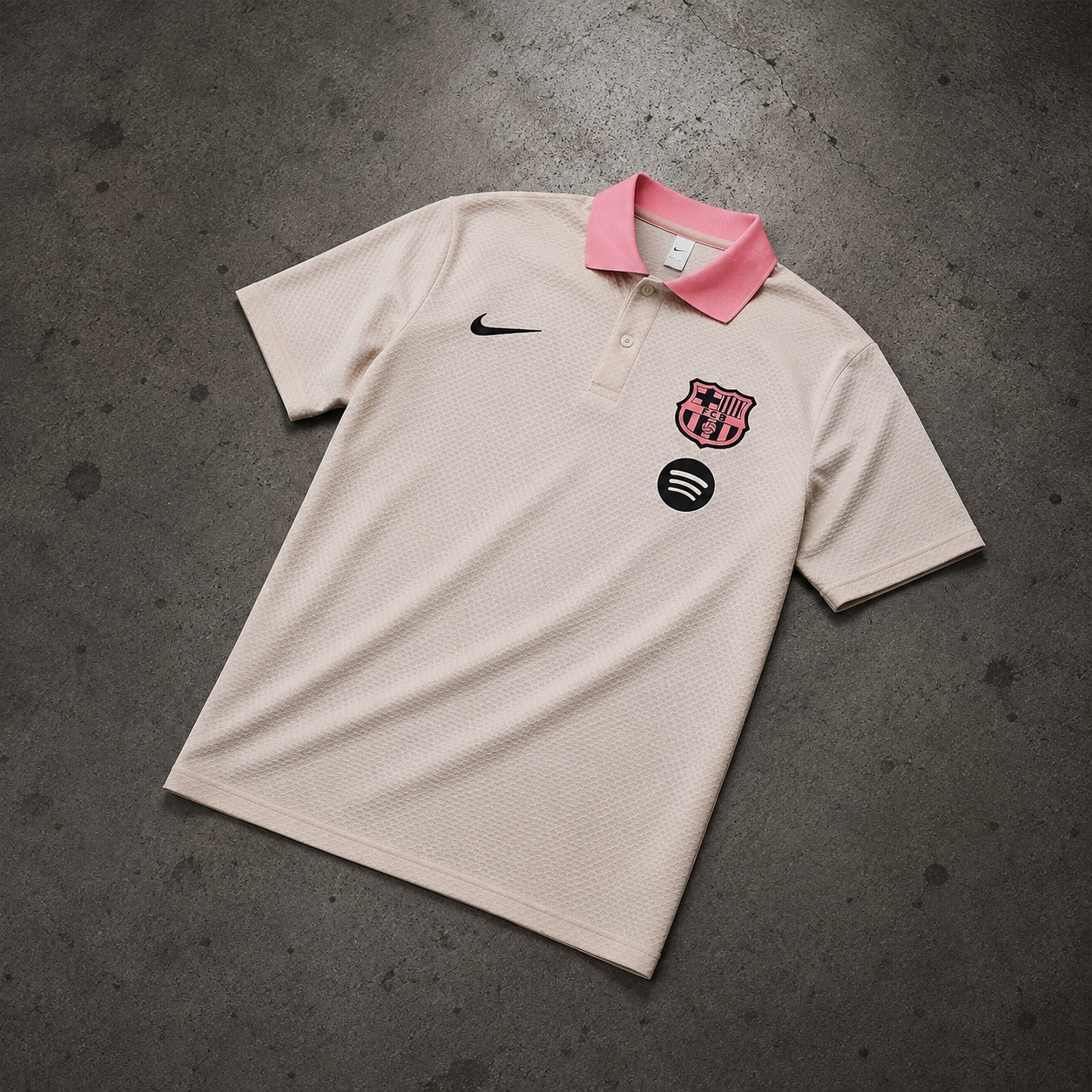 FC BARCELONA CREAM HERITAGE POLO SHIRT JERSEY