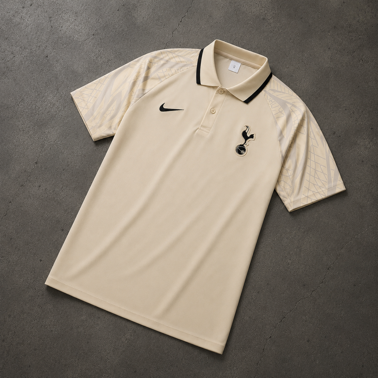 TOTTENHAM BEIGE HERITAGE POLO SHIRT JERSEY