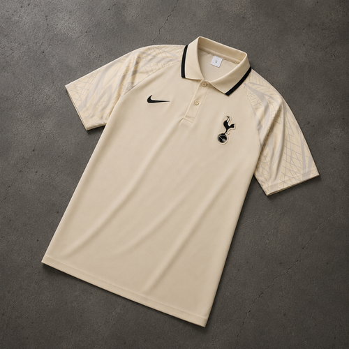 TOTTENHAM BEIGE HERITAGE POLO SHIRT JERSEY