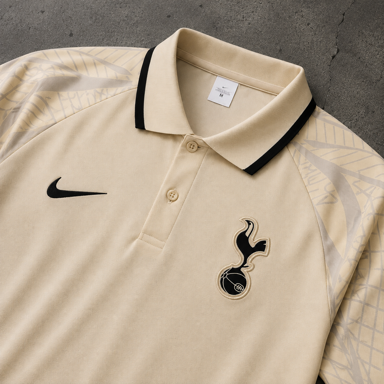 TOTTENHAM BEIGE HERITAGE POLO SHIRT JERSEY