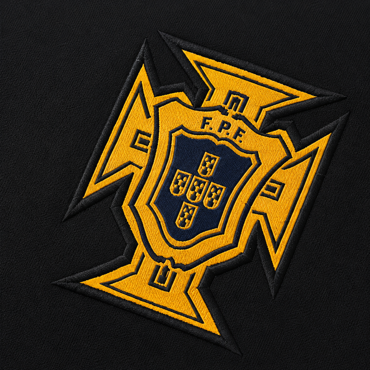 PORTUGAL GOLD BLACK HERITAGE POLO SHIRT JERSEY