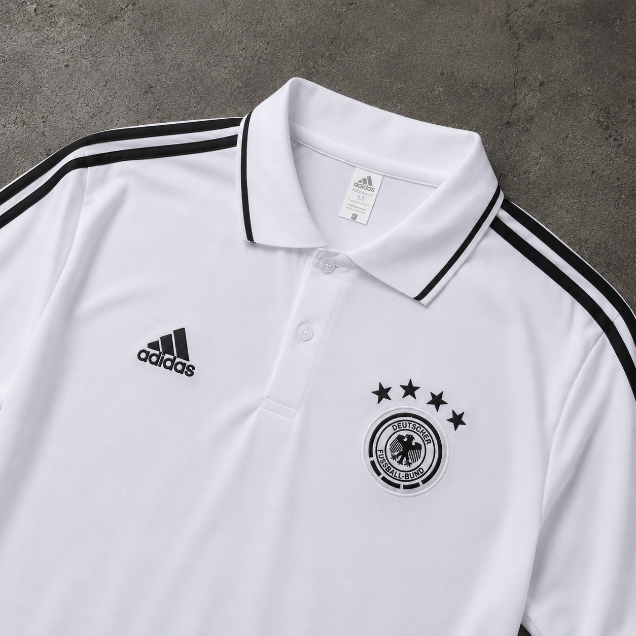 GERMANY WHITE HERITAGE POLO SHIRT JERSEY