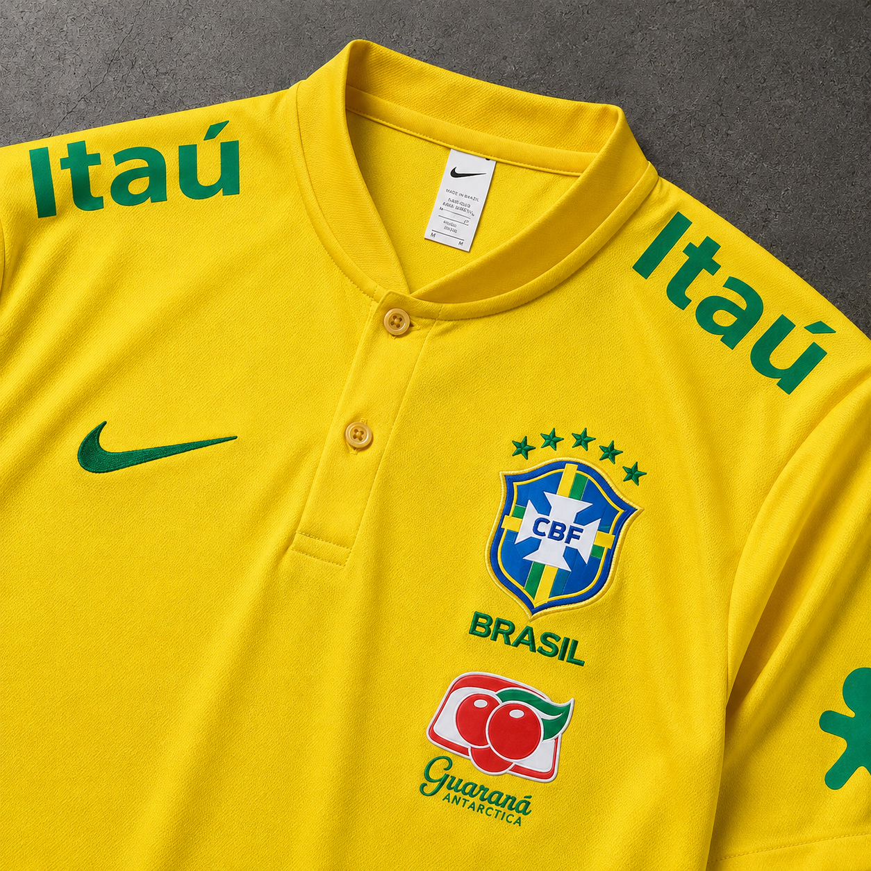 BRASIL YELLOW HERITAGE POLO SHIRT JERSEY