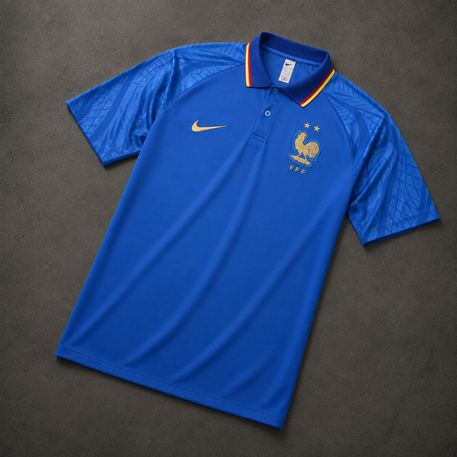 FRANCE NAVY HERITAGE POLO SHIRT JERSEY