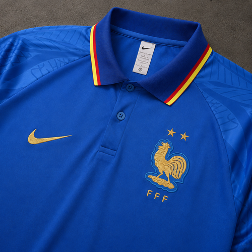 FRANCE NAVY HERITAGE POLO SHIRT JERSEY