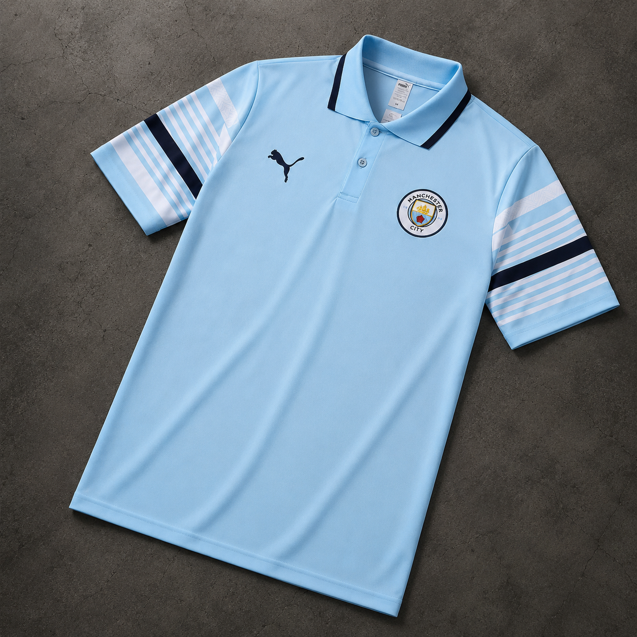 MANCHESTER CITY BLUE HERITAGE POLO SHIRT JERSEY