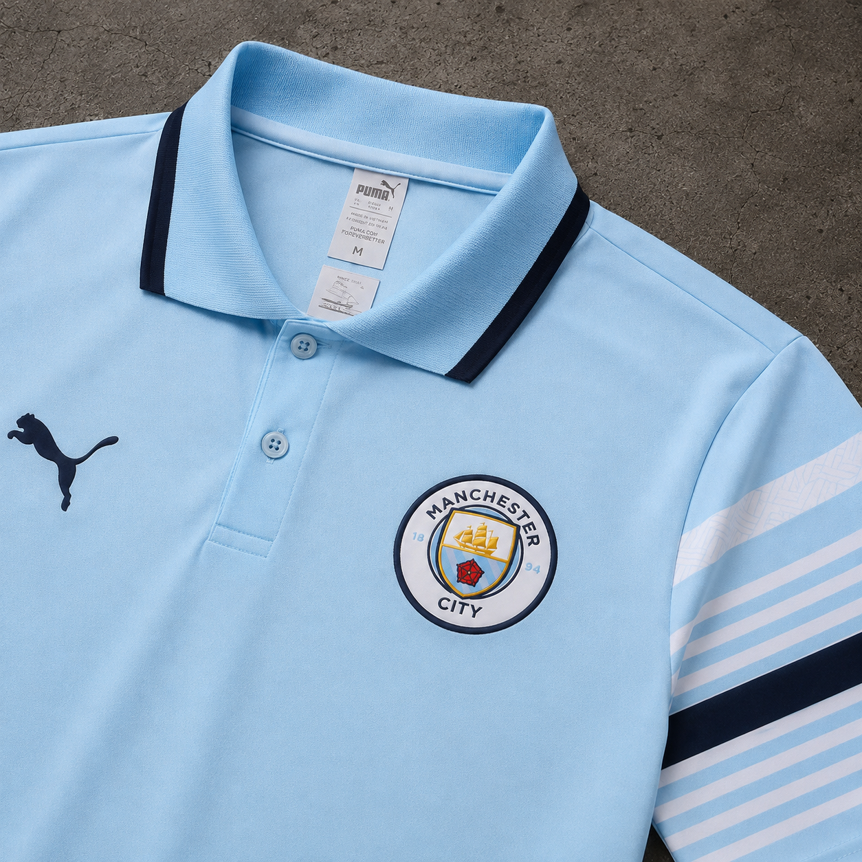 MANCHESTER CITY BLUE HERITAGE POLO SHIRT JERSEY