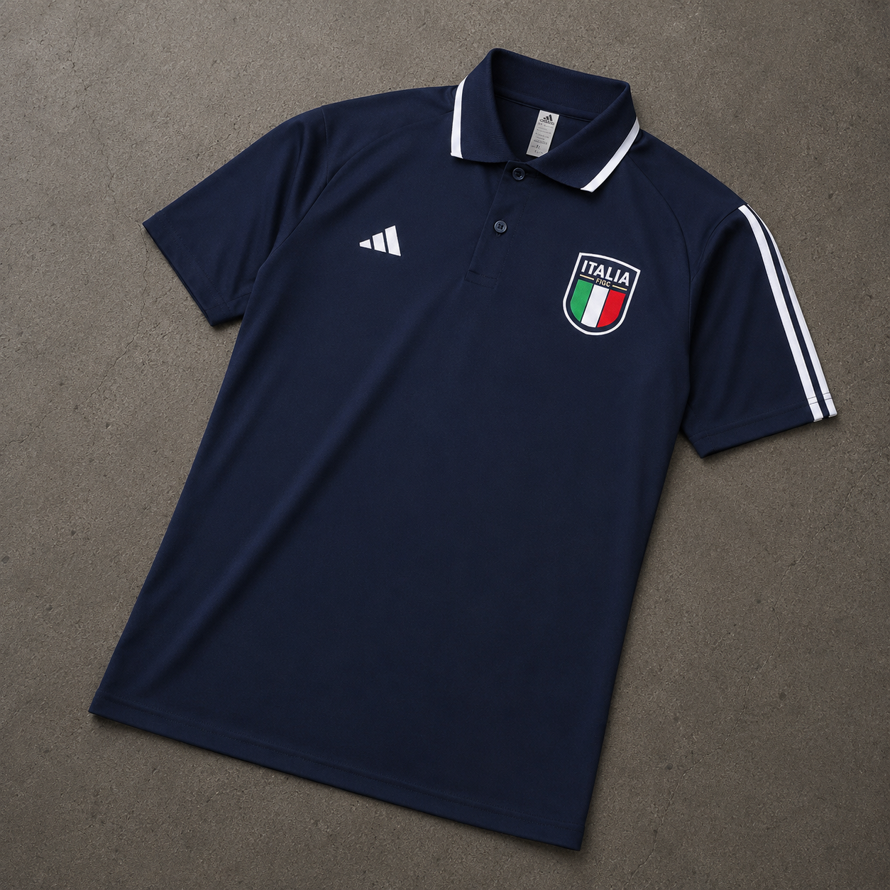 ITALY NAVY HERITAGE POLO SHIRT JERSEY