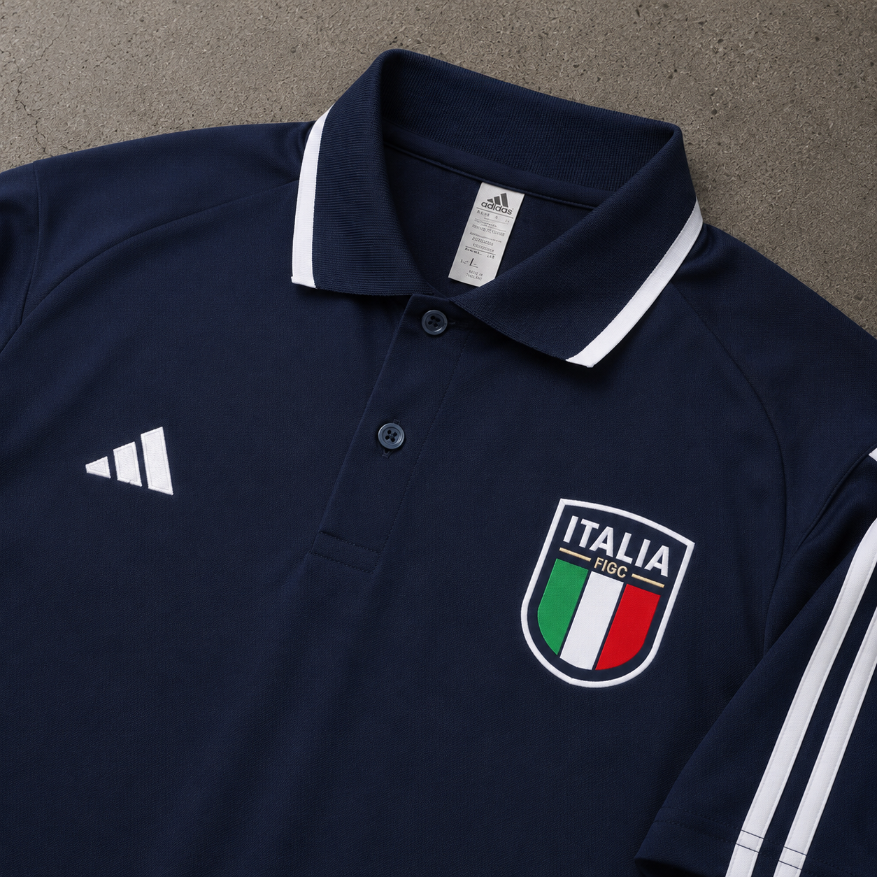 ITALY NAVY HERITAGE POLO SHIRT JERSEY