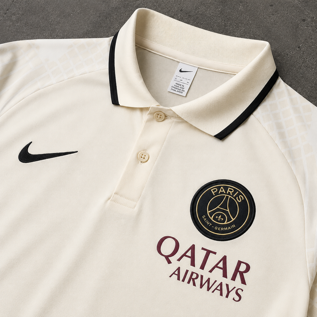 PSG BEIGE HERITAGE POLO SHIRT JERSEY