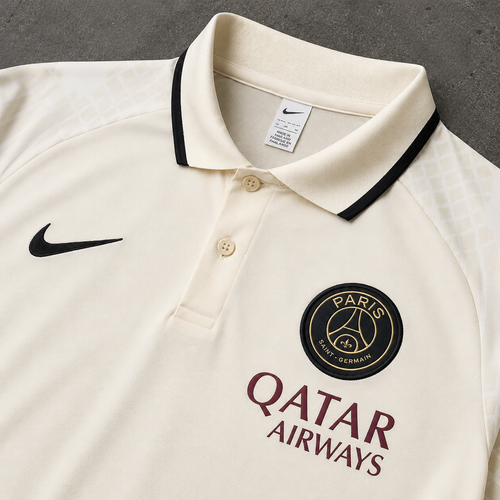 PSG BEIGE HERITAGE POLO SHIRT JERSEY