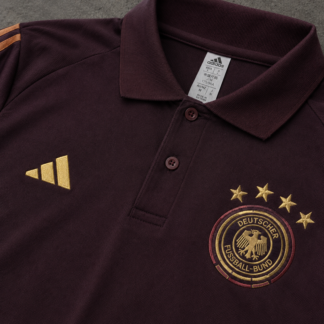 GERMANY WINE RED HERITAGE POLO SHIRT JERSEY