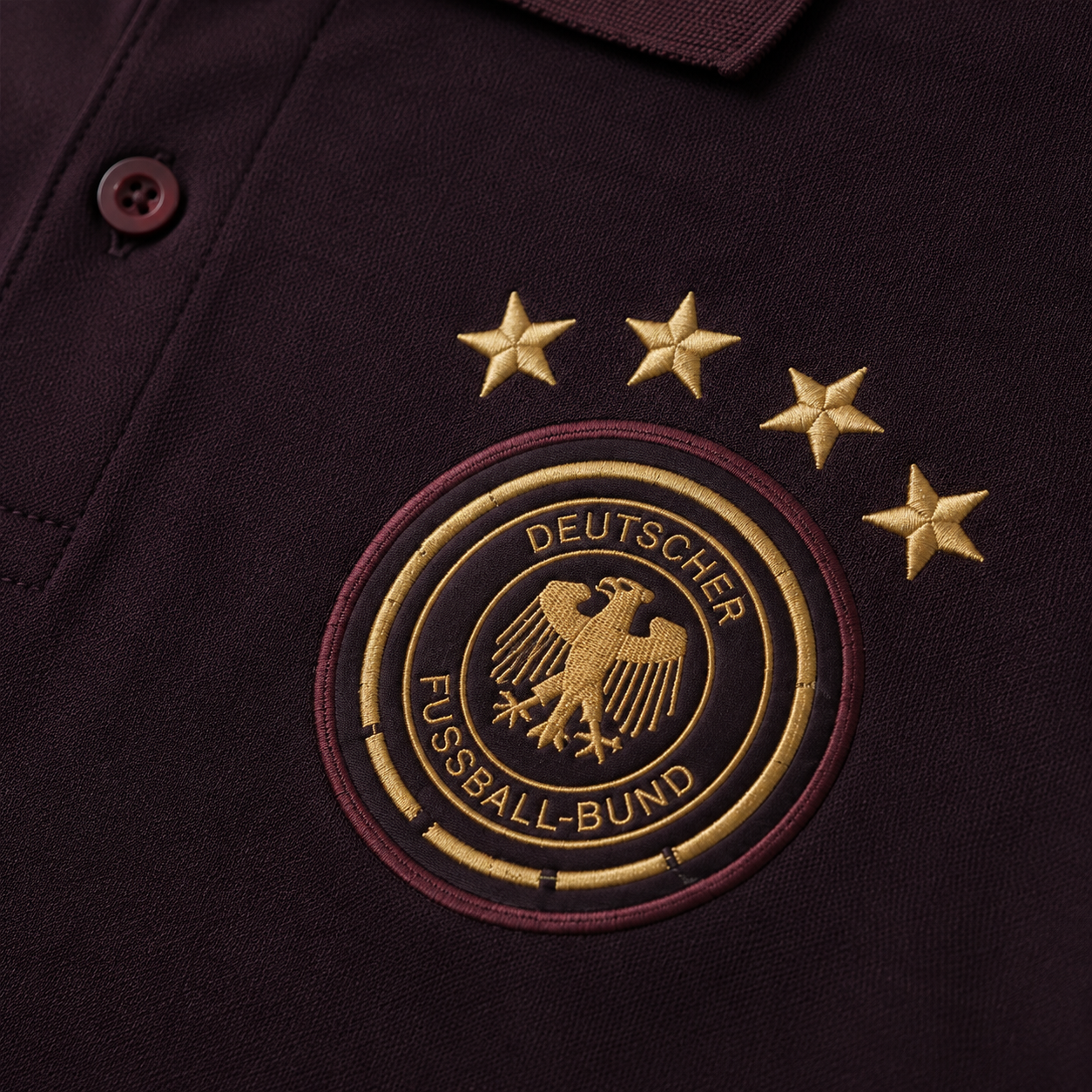 GERMANY WINE RED HERITAGE POLO SHIRT JERSEY