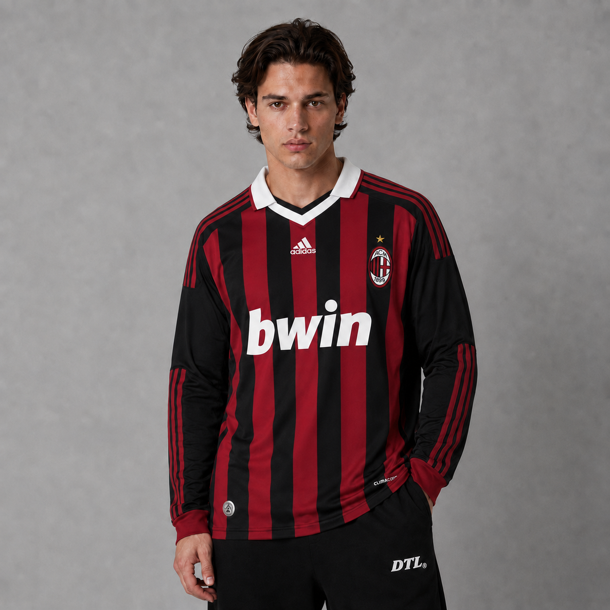 AC MILAN 2009/10 HOME LONGSLEEVE RETRO JERSEY