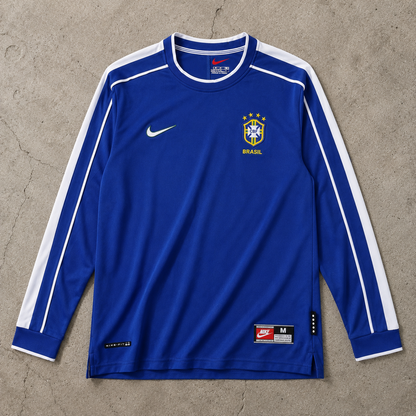 BRASIL 1998 LONSGLEEVE RETRO JERSEY