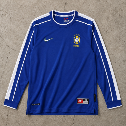 BRASIL 1998 LONSGLEEVE RETRO JERSEY
