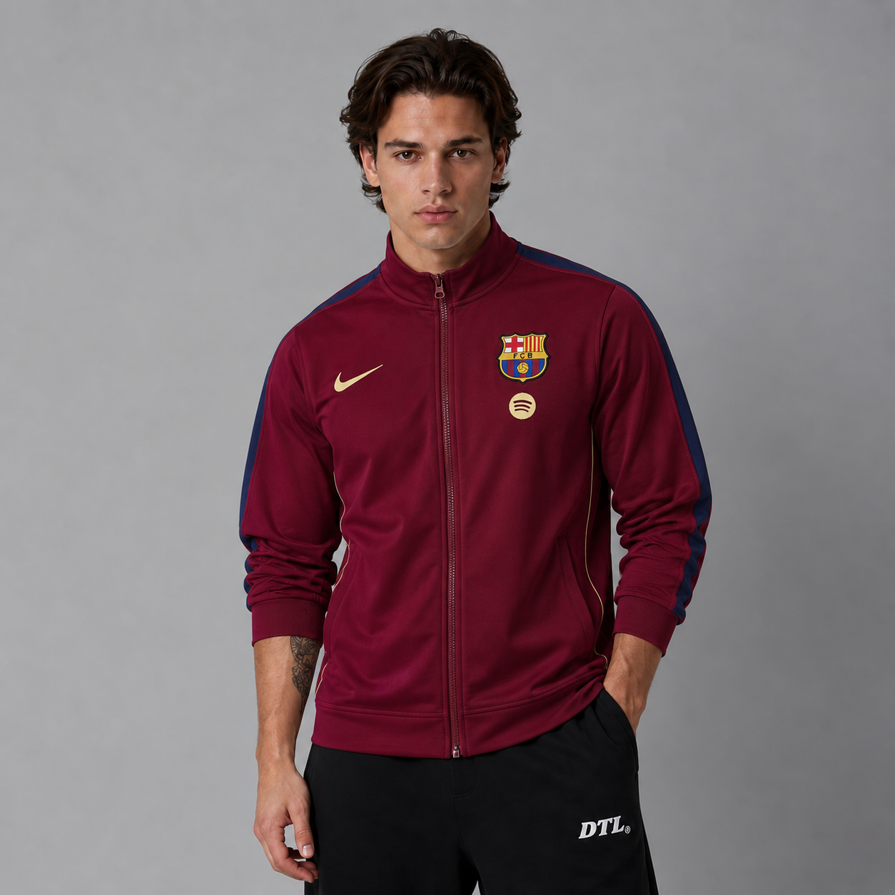 FC BARCELONA WINE RED FOOTBALL ZIPPER