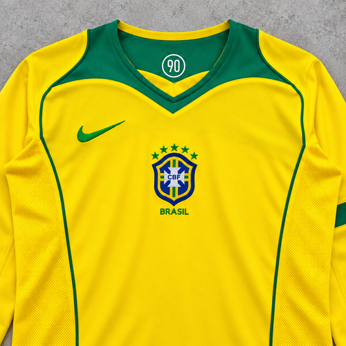 BRASIL 2004 HOME LONGSLEEVE RETRO JERSEY