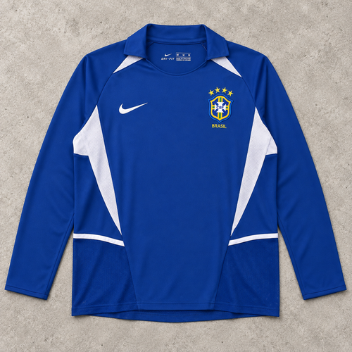 BRASIL 2002 AWAY LONGSLEEVE RETRO JERSEY
