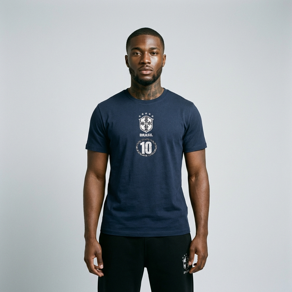 BRASILIEN RETRO TRIKOT SCHMAL GESCHNITTENES T-SHIRT